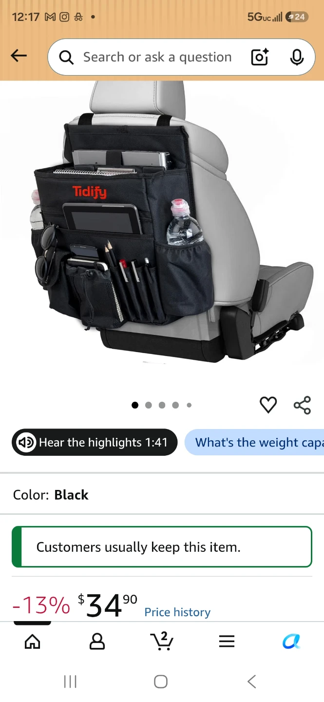 Tidify Back Seat Car Organizer - photo 4