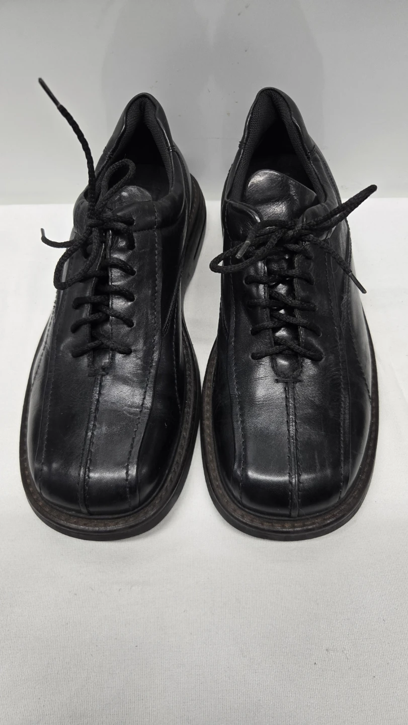 Hippopotamus Men's Black Leather Lace-Up Oxford Square  S. 12 D - photo 3