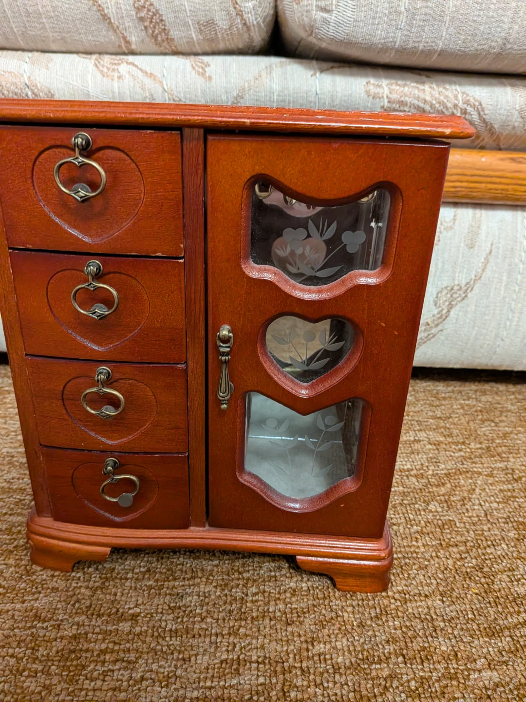 Wooden Jewellery Box with Drawers