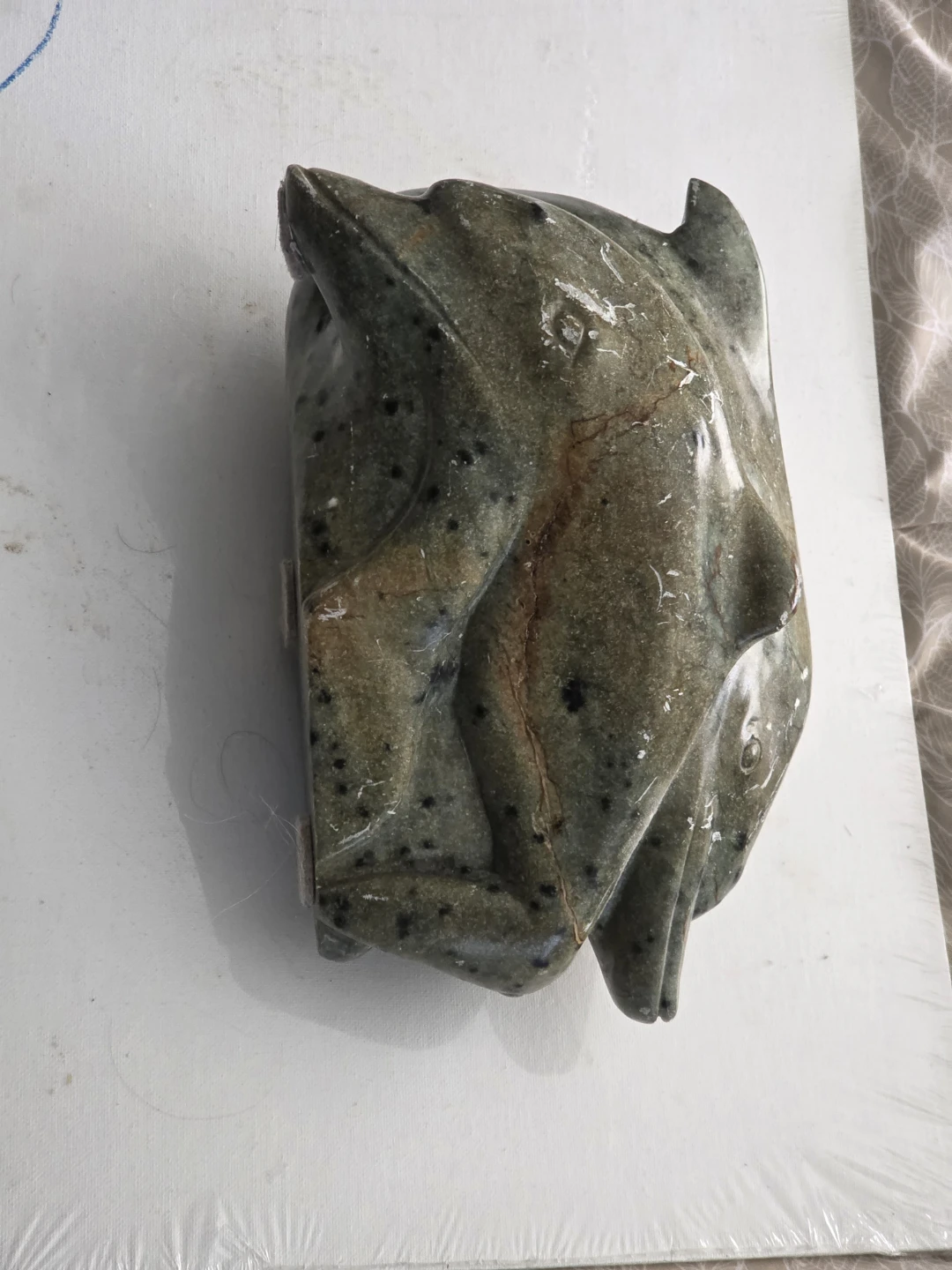 Stone Dolphins Carving signed - photo 2