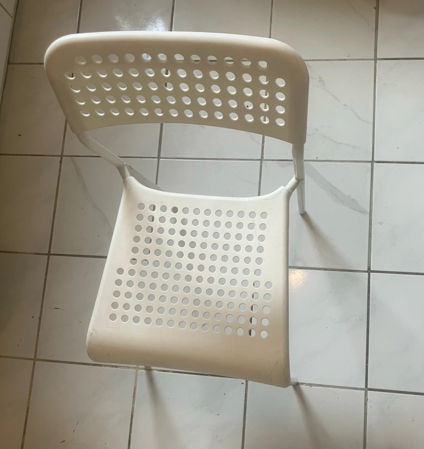 IKEA white stackable chairs