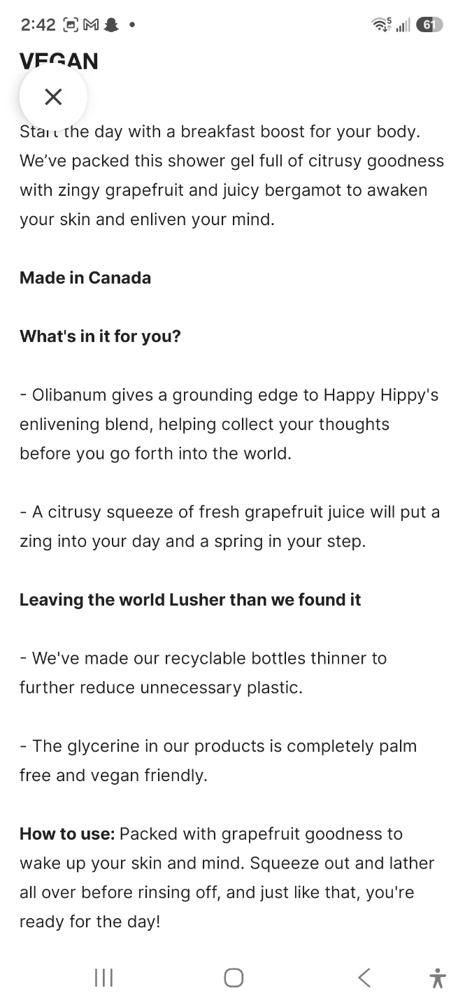 Lush Happy Hippy Shower Gel 100ml - photo 2