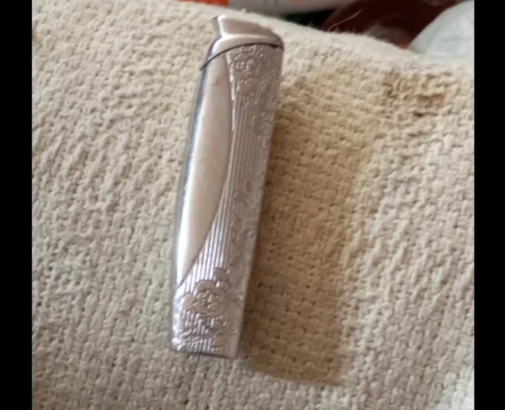 Silver patterned butane refillable lighter