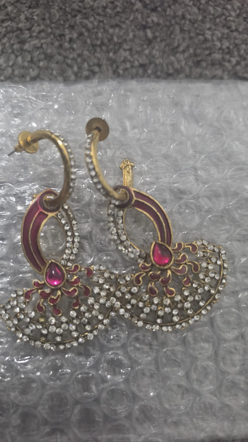 Gold-tone Rhinestone Drop Earrings