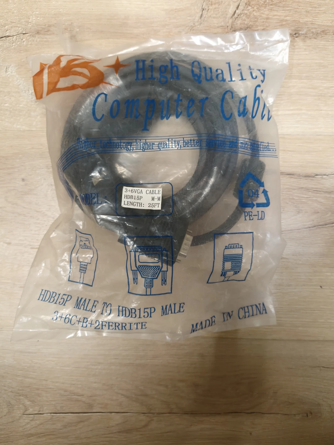 25ft VGA Cable HDB15P Male to Male - photo 3