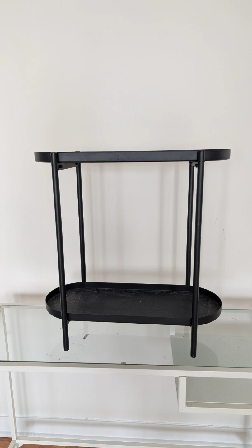 Black Metal Two-Tier Side Table
