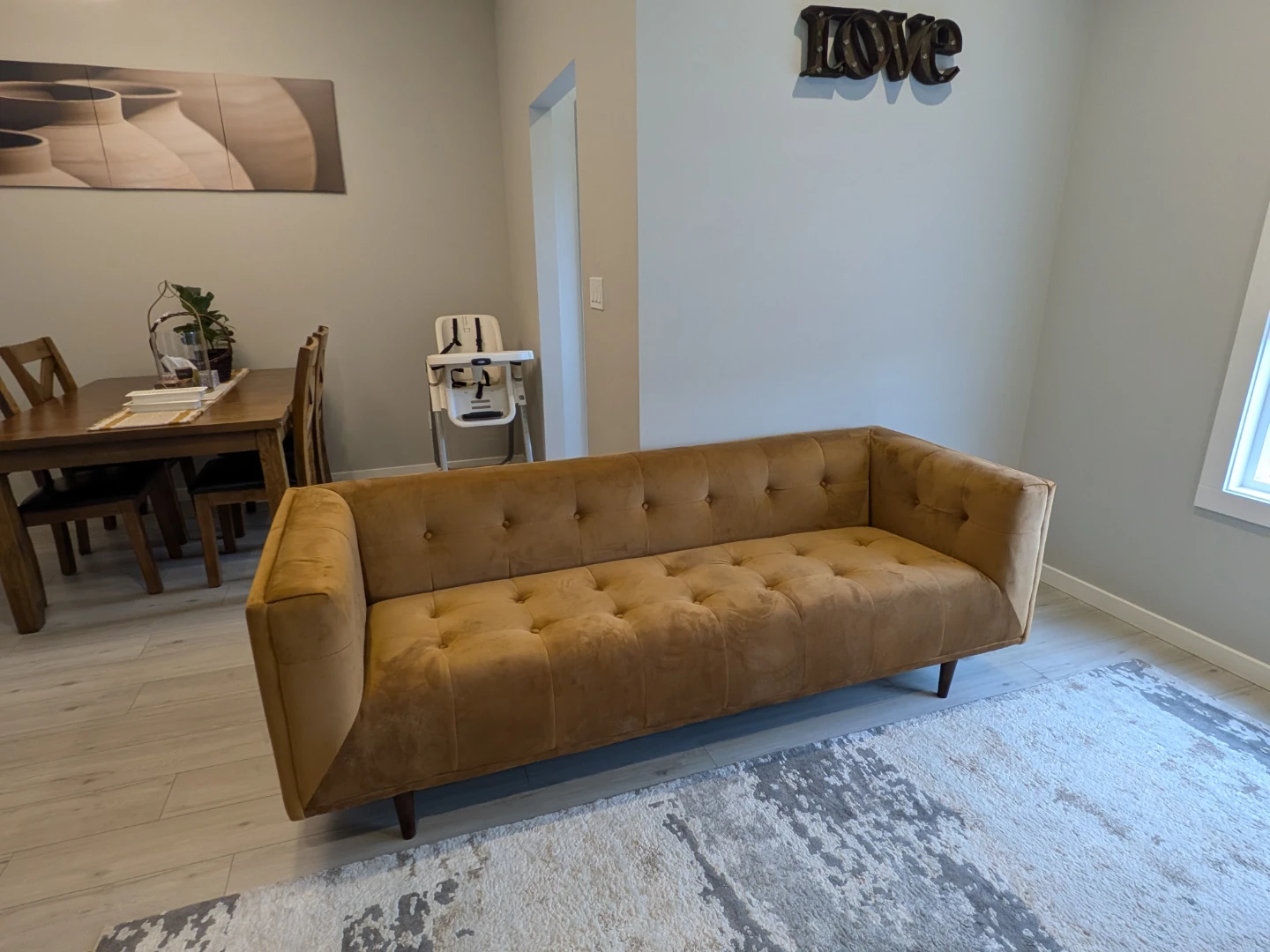 Structube brown velvet sofa - photo 2