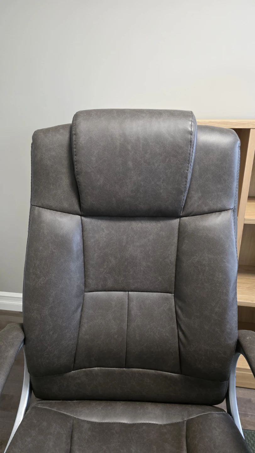 Grey Faux Leather Office Chair - photo 4