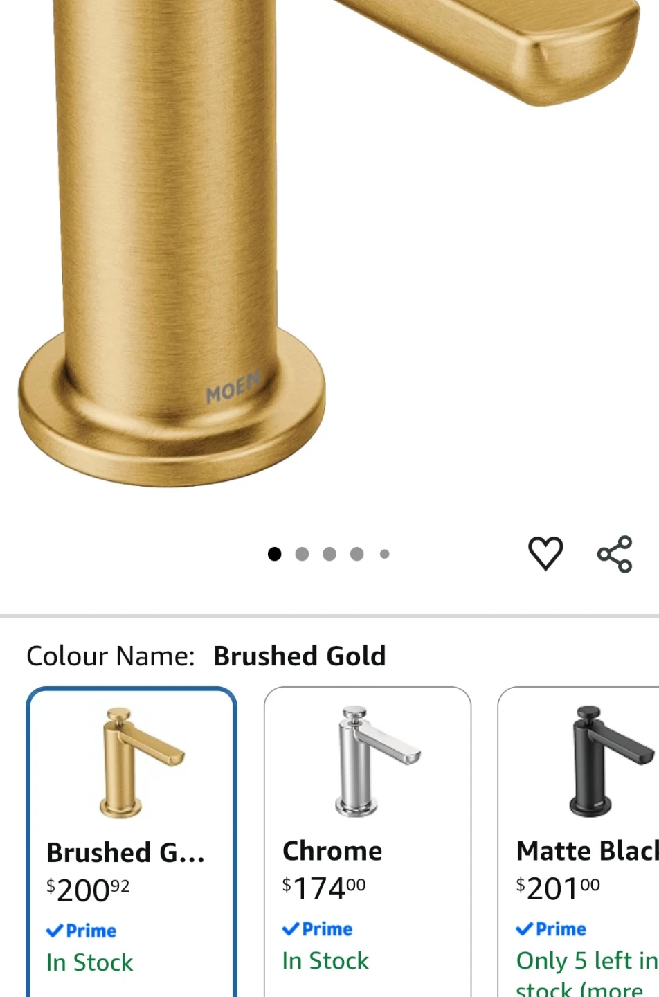 Moen S3947 Series Soap Dispenser - Brushed Gold - photo 2