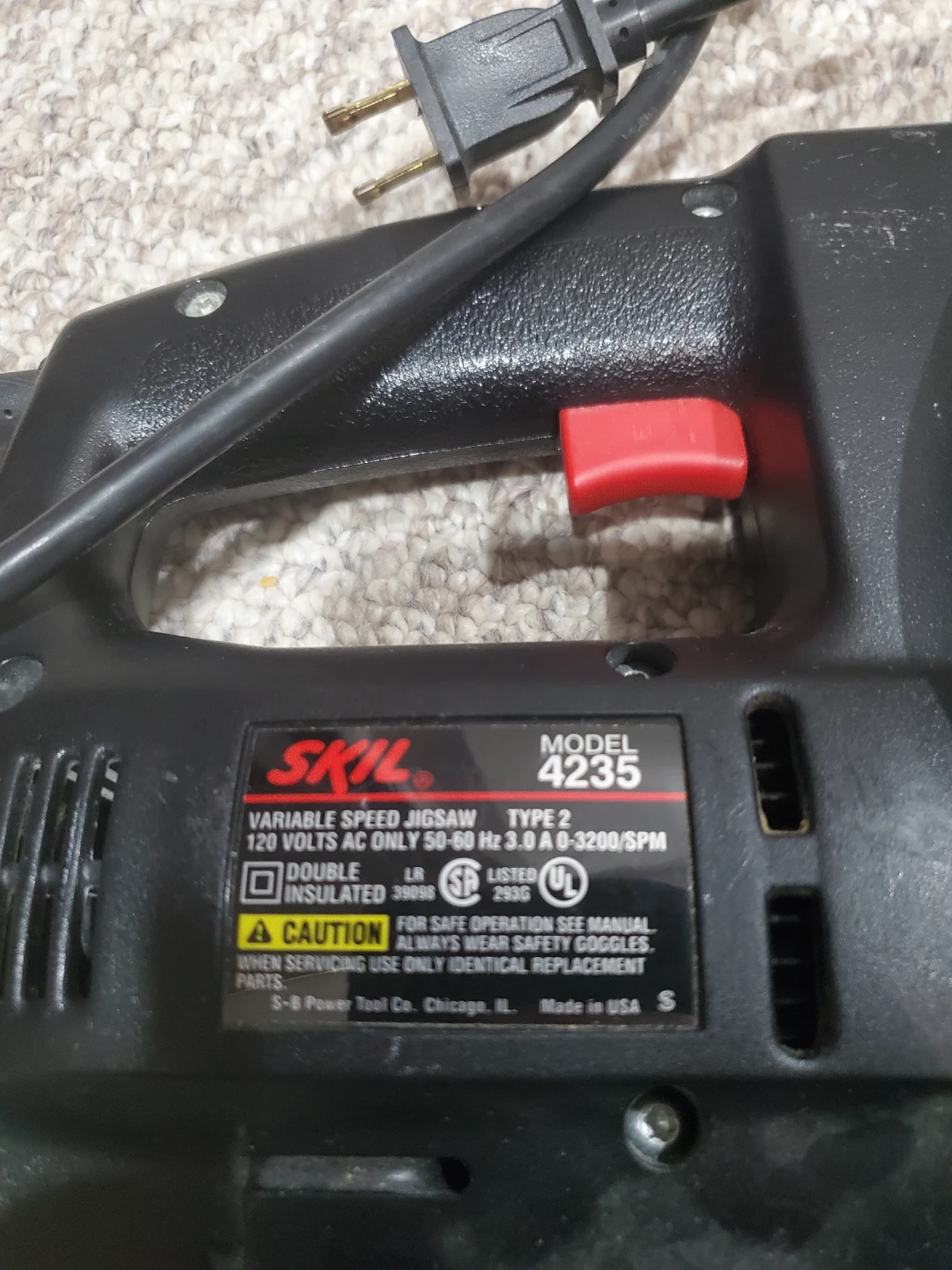 SKIL Model 4235 Variable Speed Jigsaw - photo 3