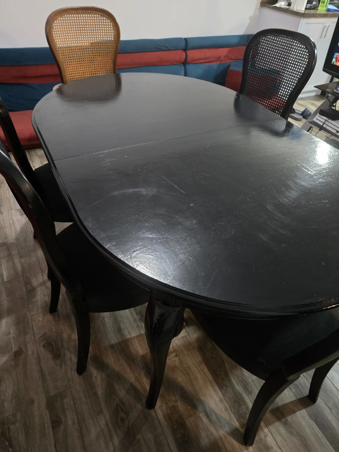 Oval Black Dining Table and Chairs - photo 2