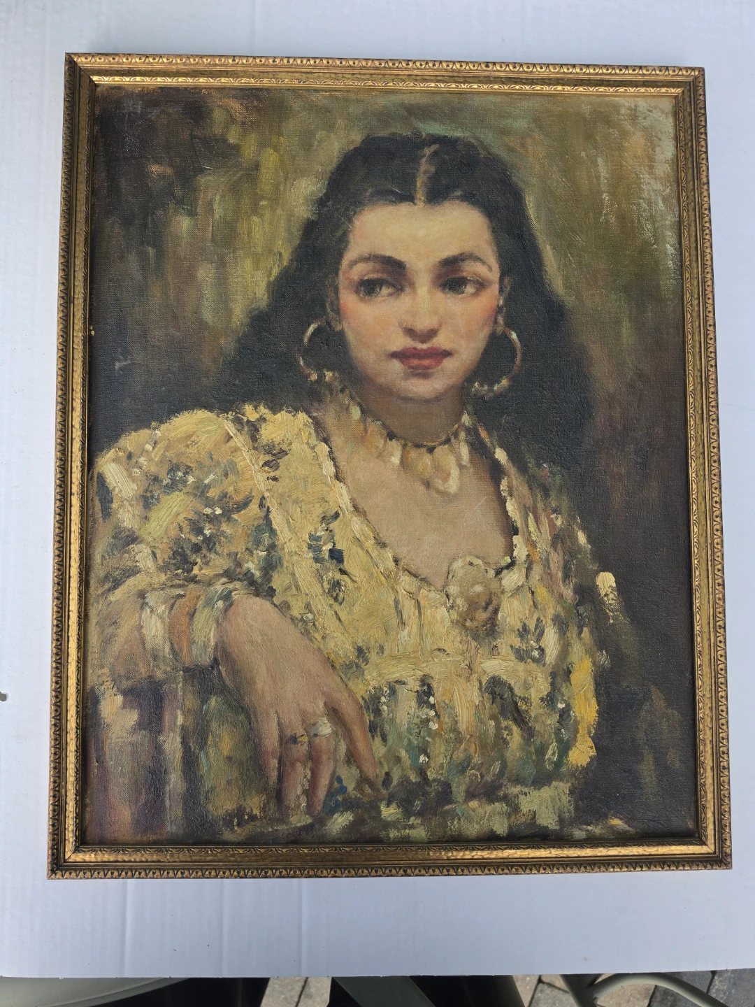 Vintage Oil Painting Portrait of a Woman