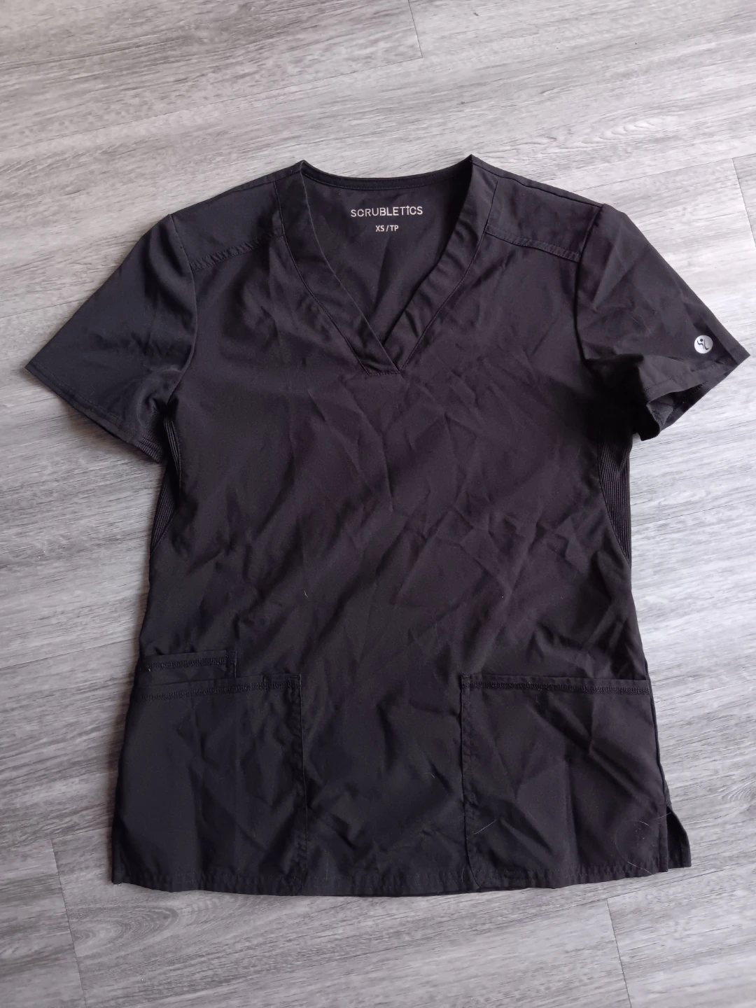 Scrubletics Black V-Neck Scrub Top
