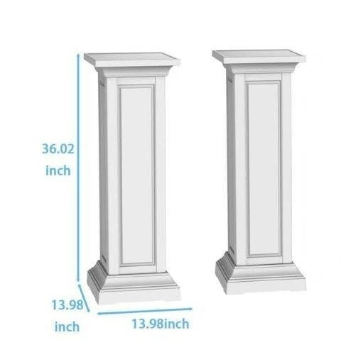 White Pedestal Stands (Set of 2) - photo 2