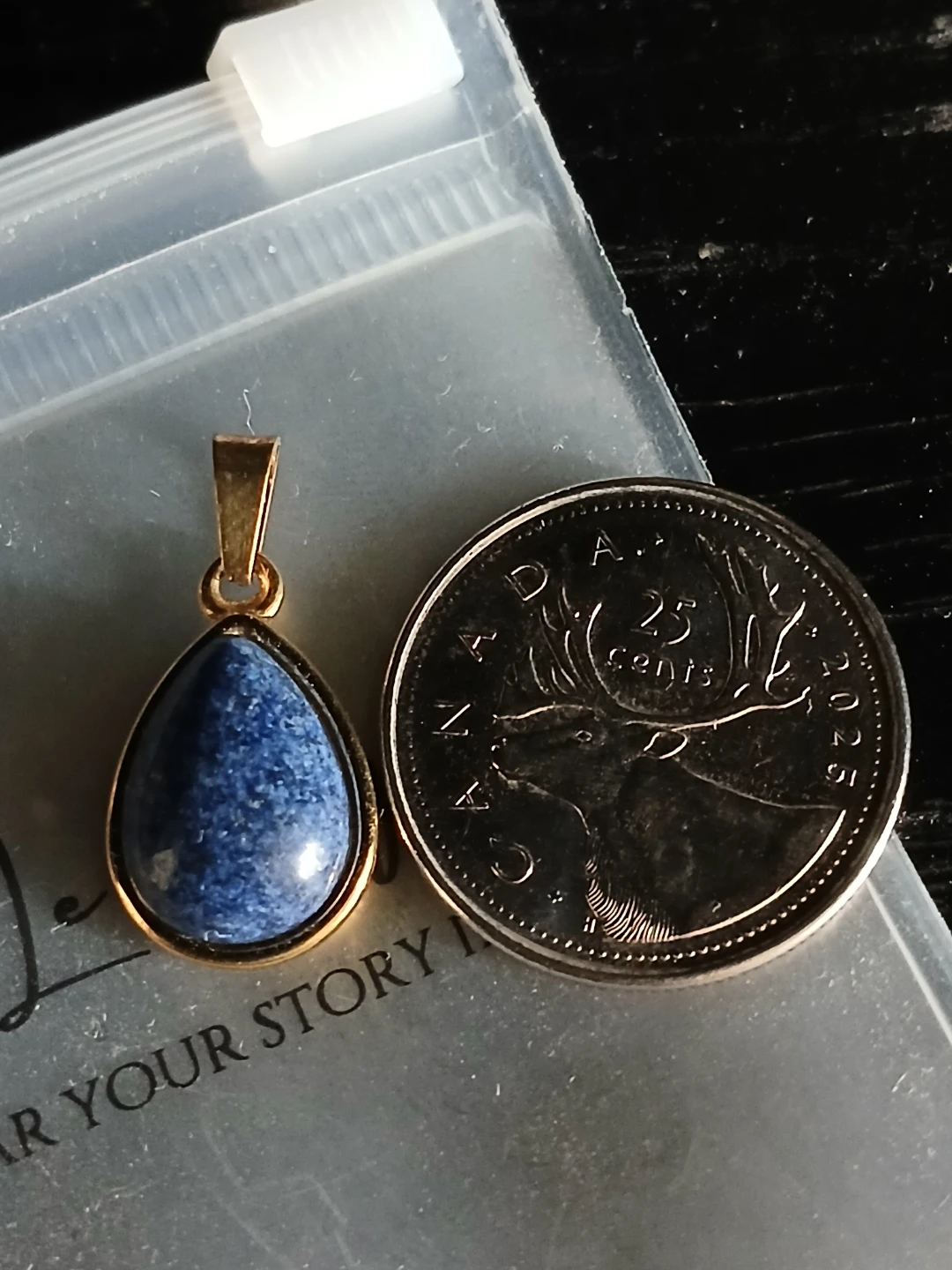 Blue Crystal Teardrop Pendant - photo 2