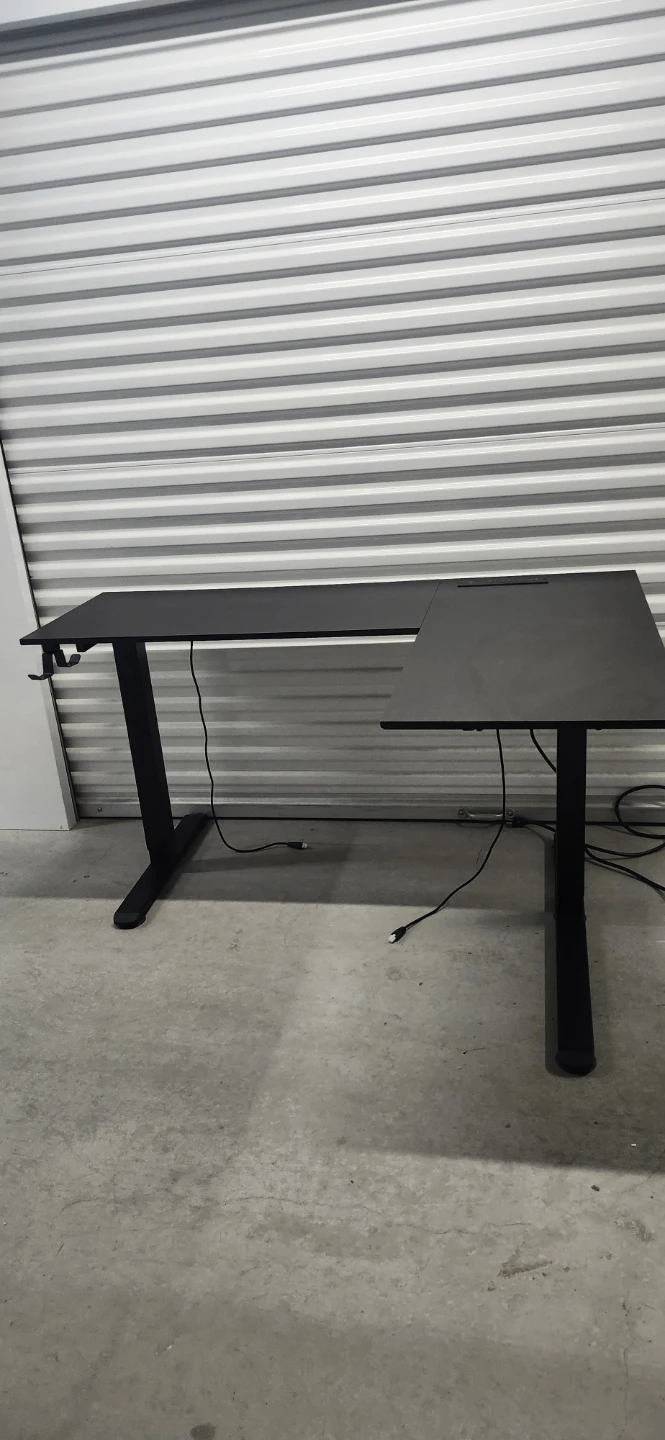 Black L-Shaped Standing Desk