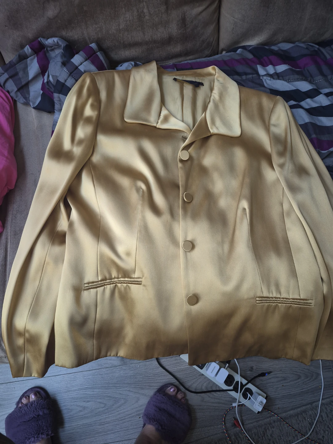 Luisa Spagnoli Gold Satin Blazer