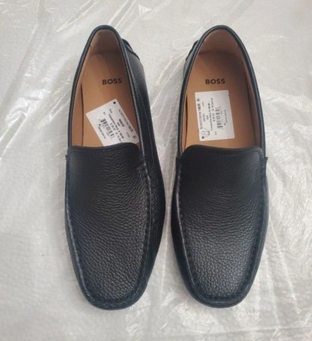 New Boss leather loafers size 9