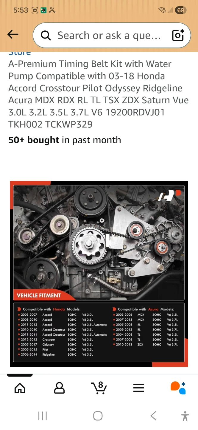 A-Premium Timing Belt Kit with Water Pump - photo 2
