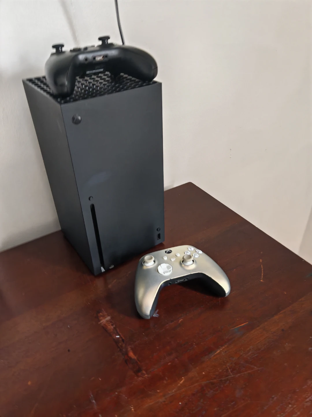 Xbox Series X Console and Two Controllers