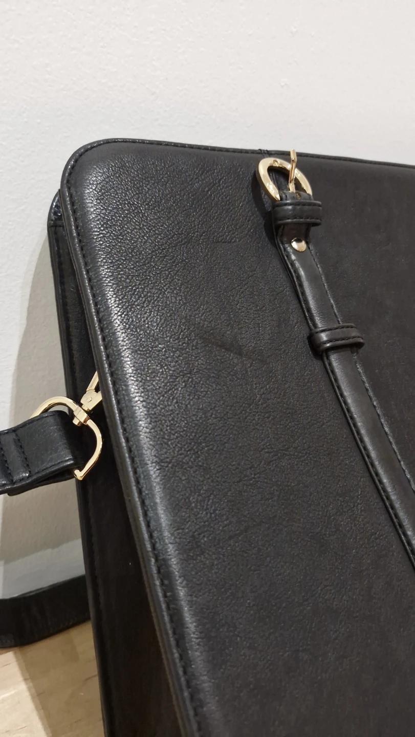 Genuine Leather Black Laptop Bag - photo 4