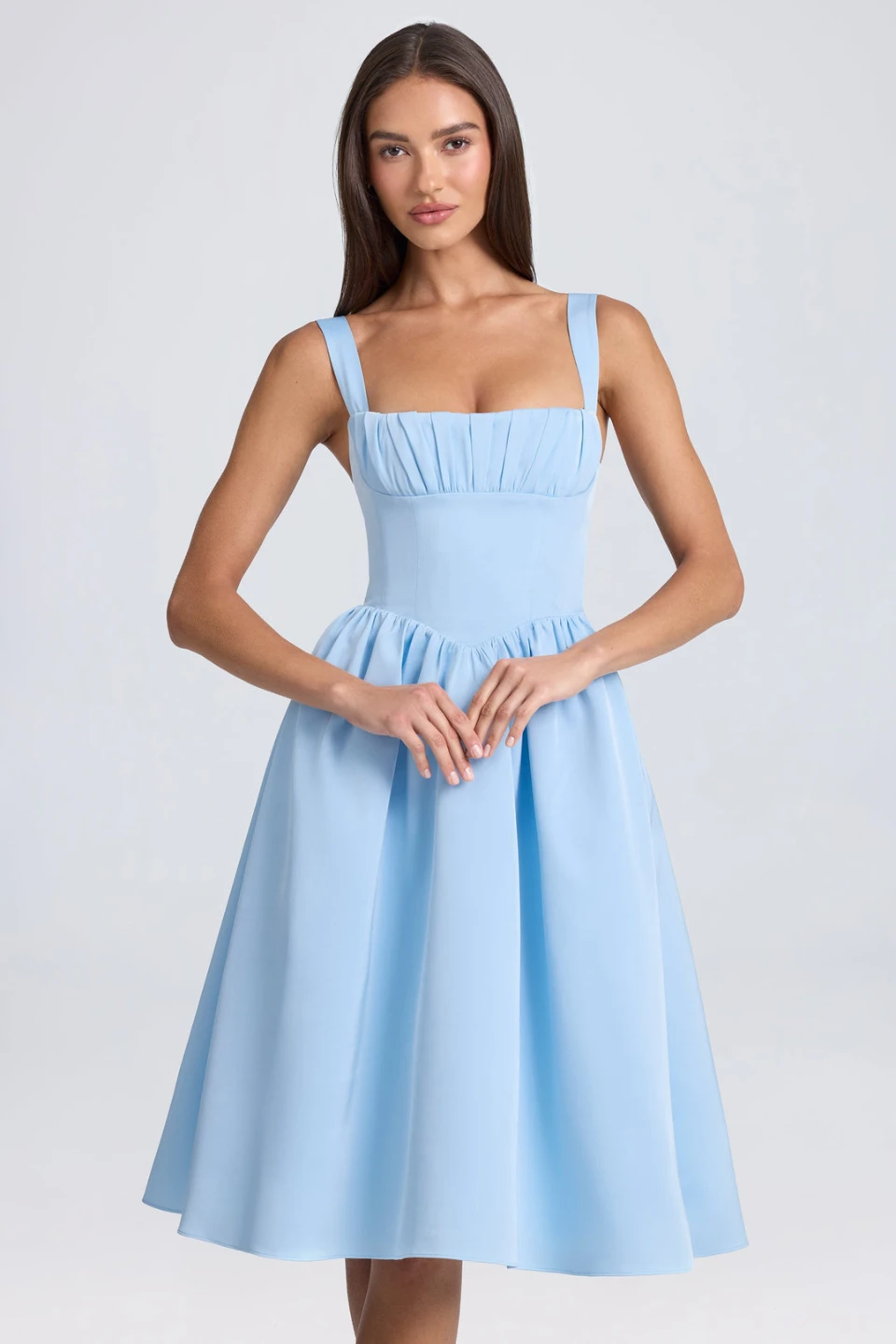 Oh Polly Marguerite Corset Midaxi Dress Powder Blue. 🏈 - photo 4