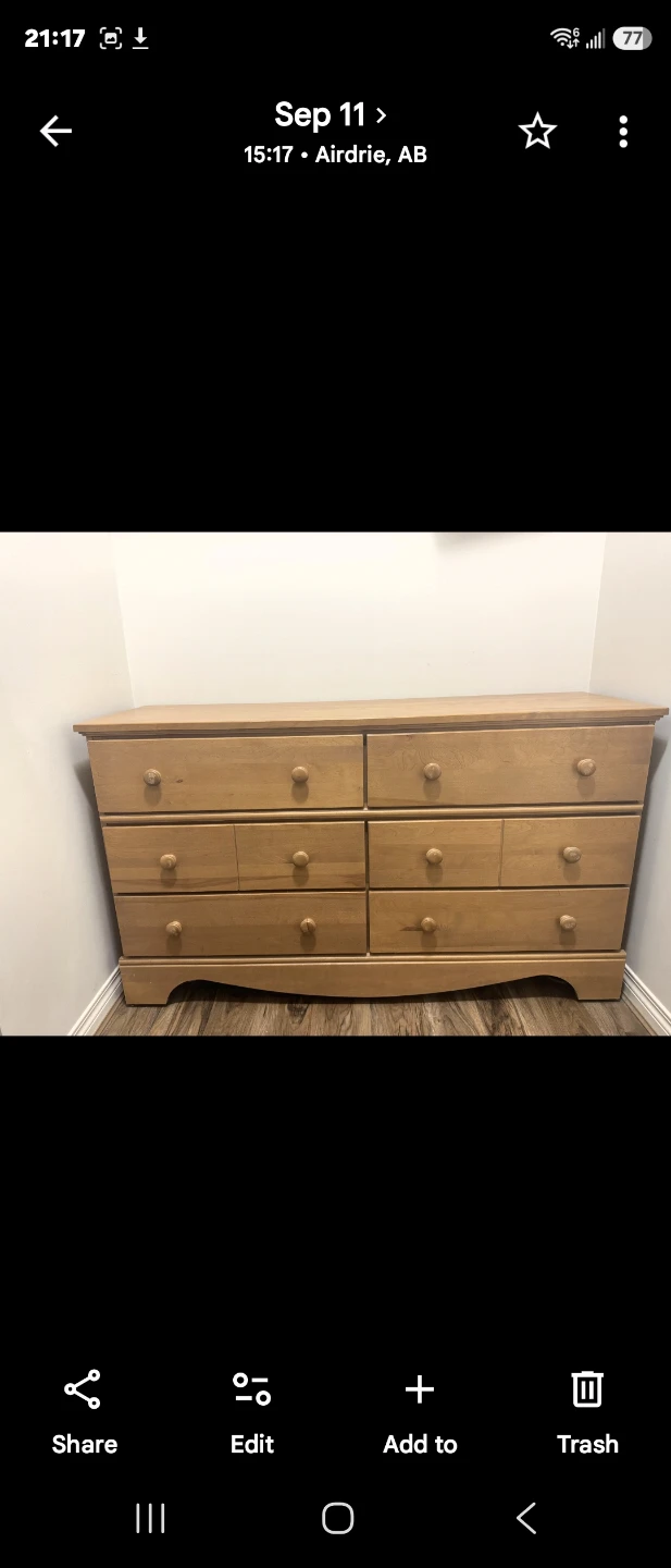 Wooden 6-Drawer Dresser