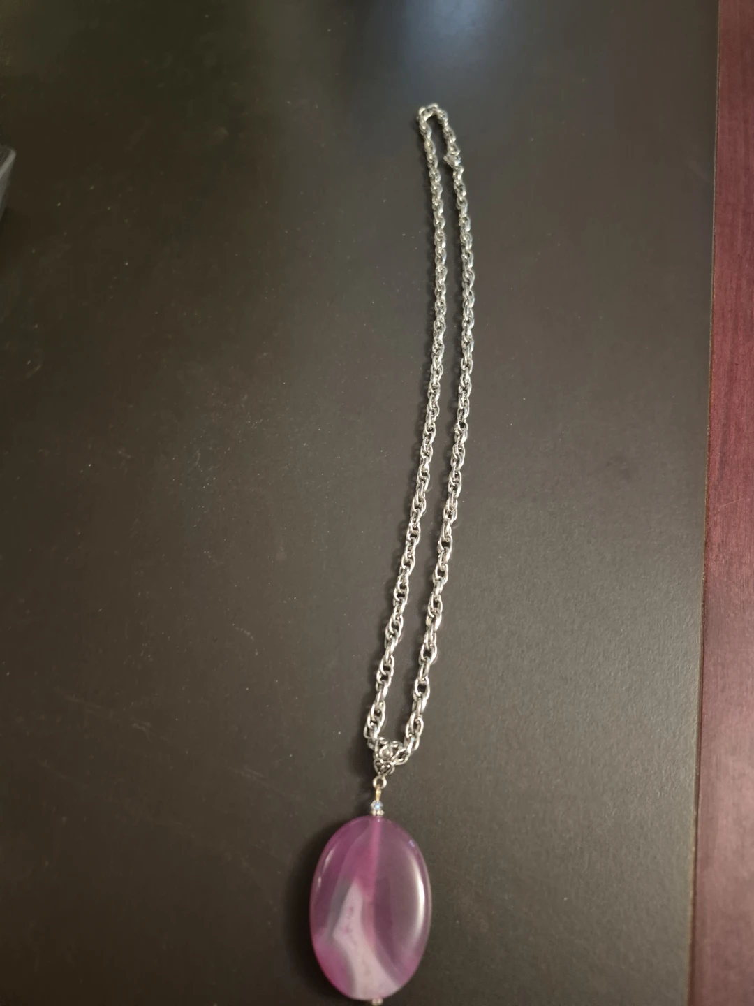 Purple Agate Pendant Necklace🏈
