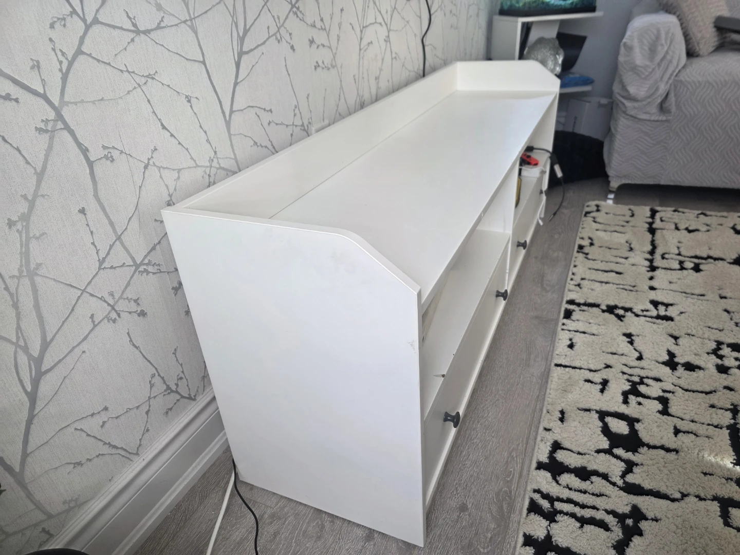 White TV Media Console - photo 3