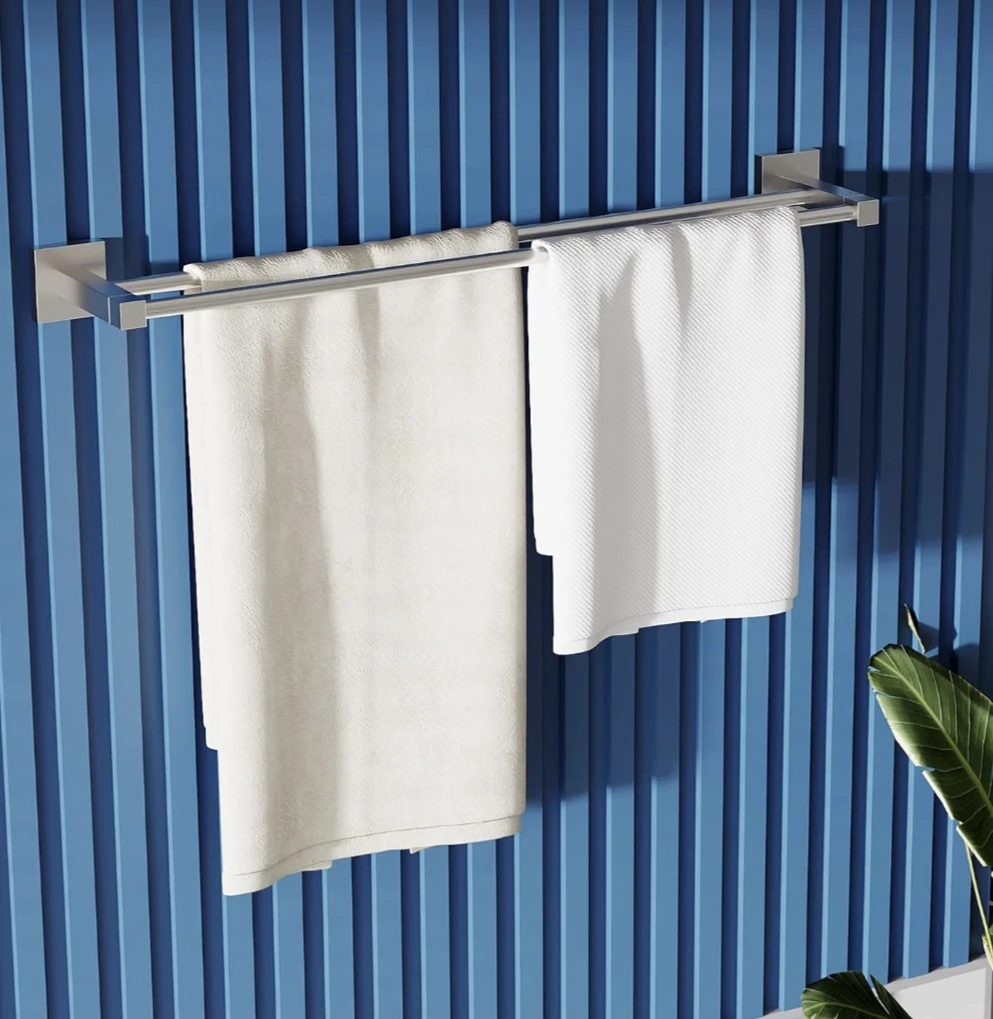 Double Towel Bar/Racks 24" Brushed Nickel