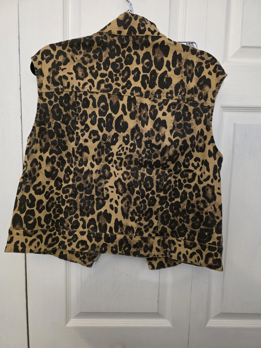 SALT Leopard Print Embellished Denim Vest - photo 2