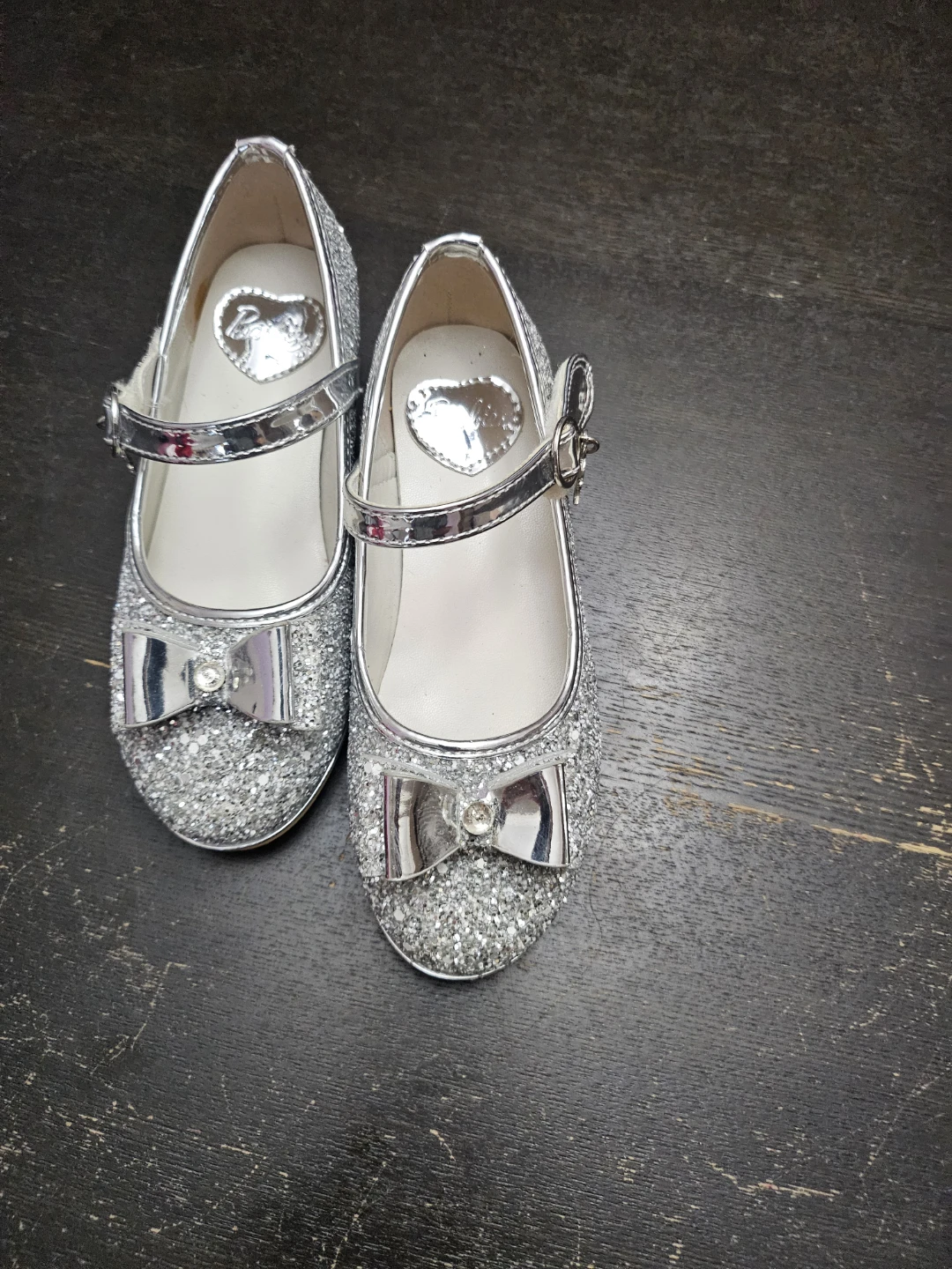 Barbie silver glitter party shoes