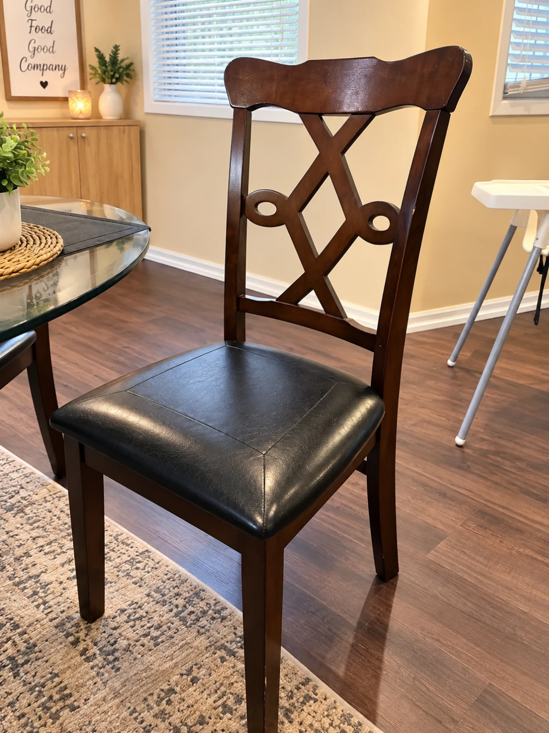 Glass Top Round Dining Table with 4 Chairs - photo 2