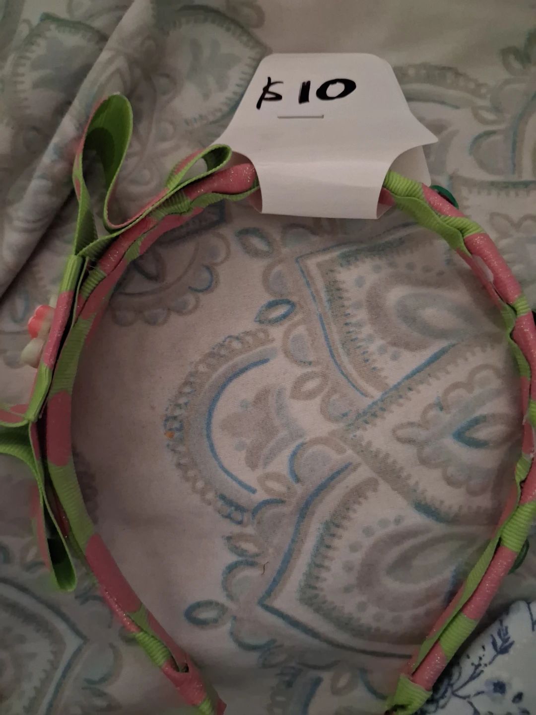 Green and Pink Polka Dot Bee Headband - photo 2