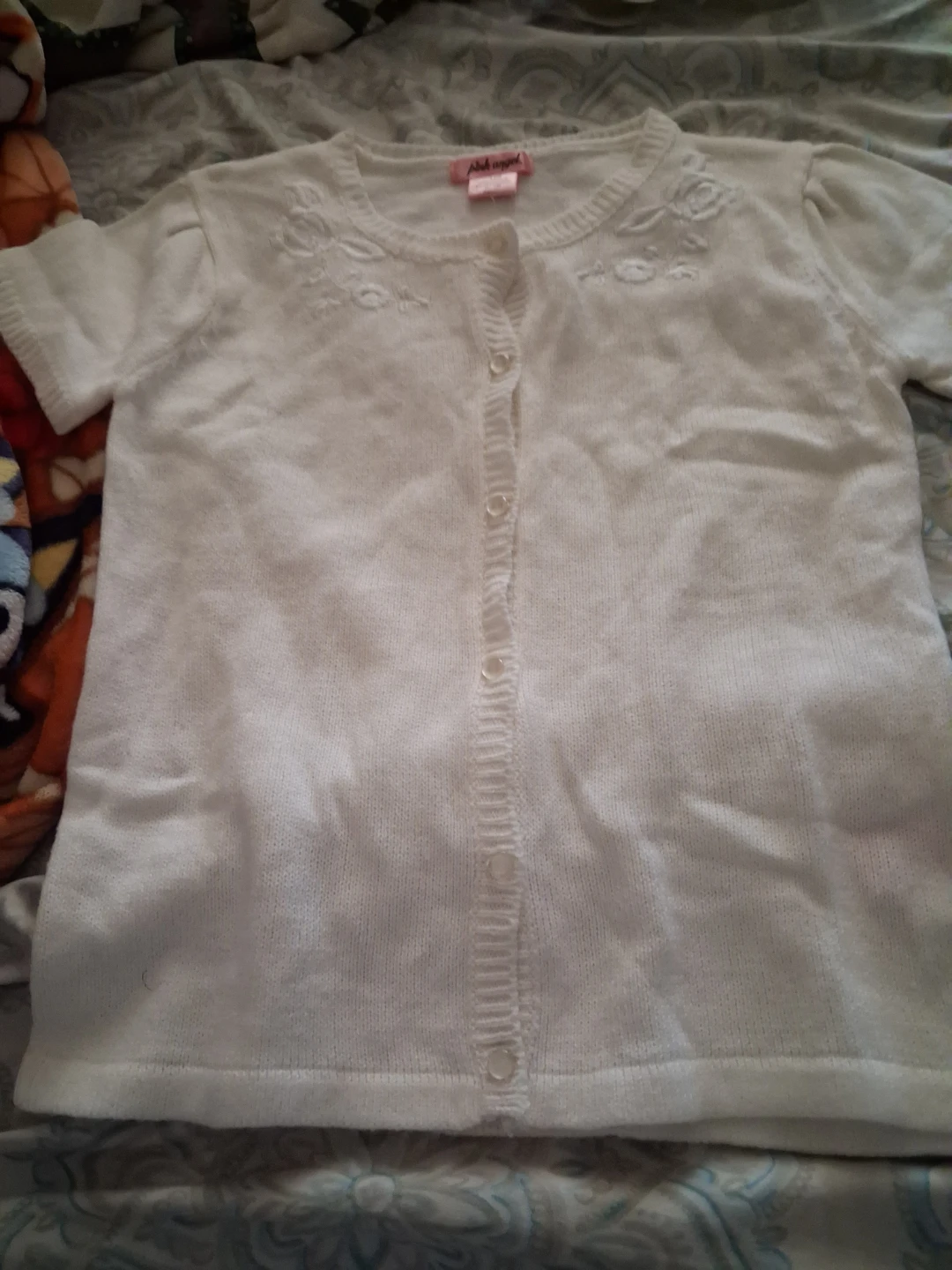 Pink Angel White Cardigan Size L (14)