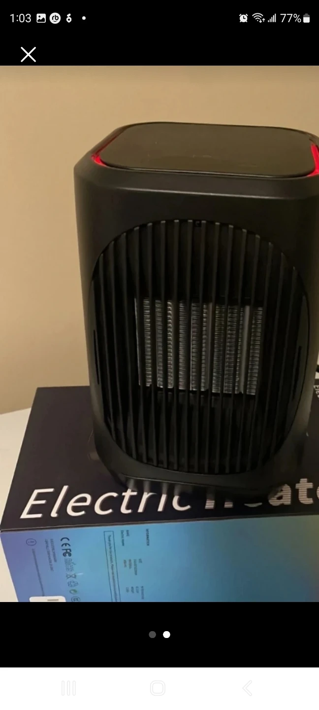 Portable Black Electric Heater🏈 - photo 2