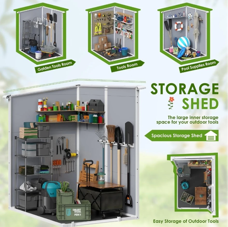 NEW Grey 5' x 4' Outdoor Storage Shed - photo 5