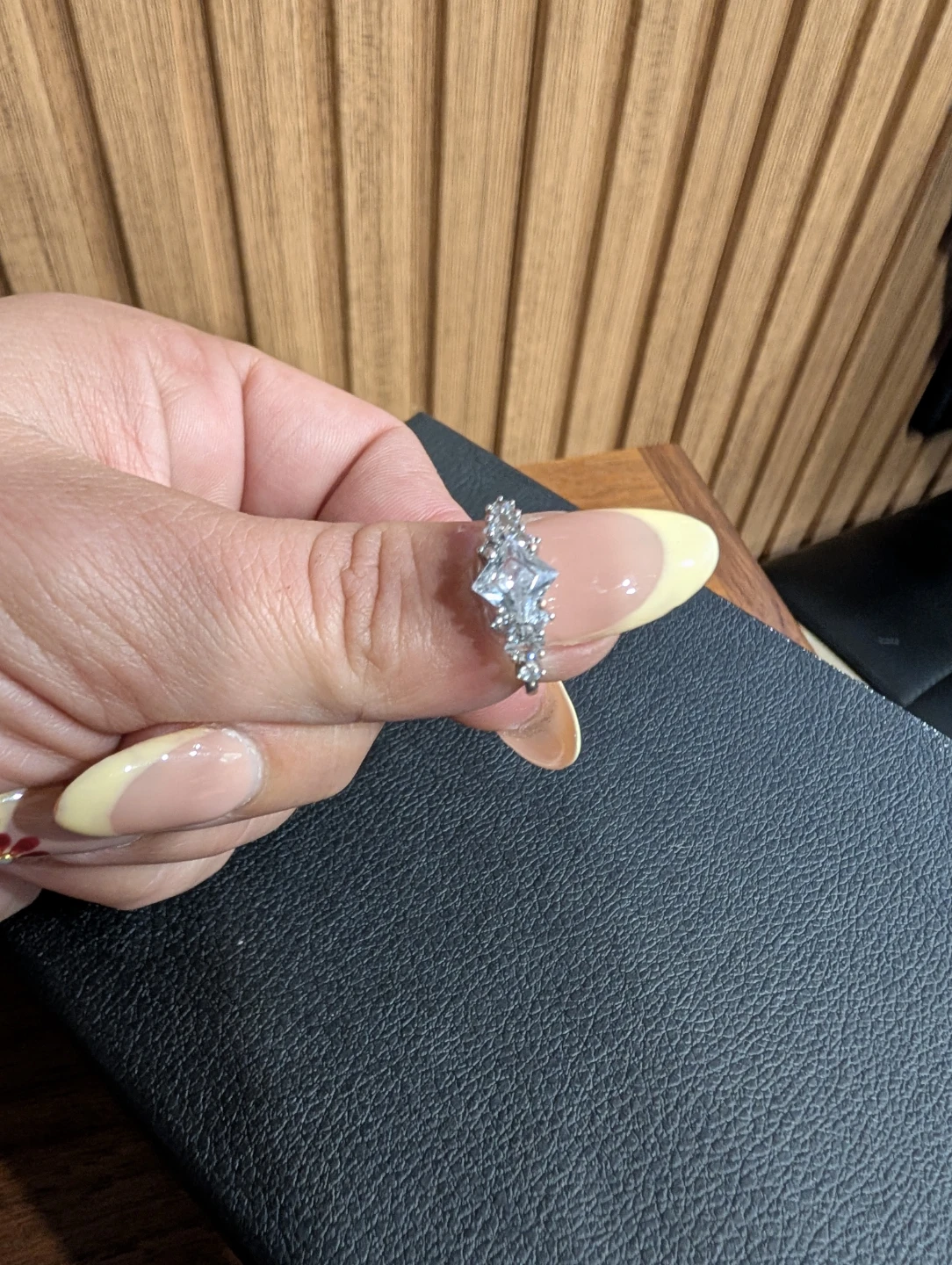 Silver-Tone Marquise Cut Fashion Ring