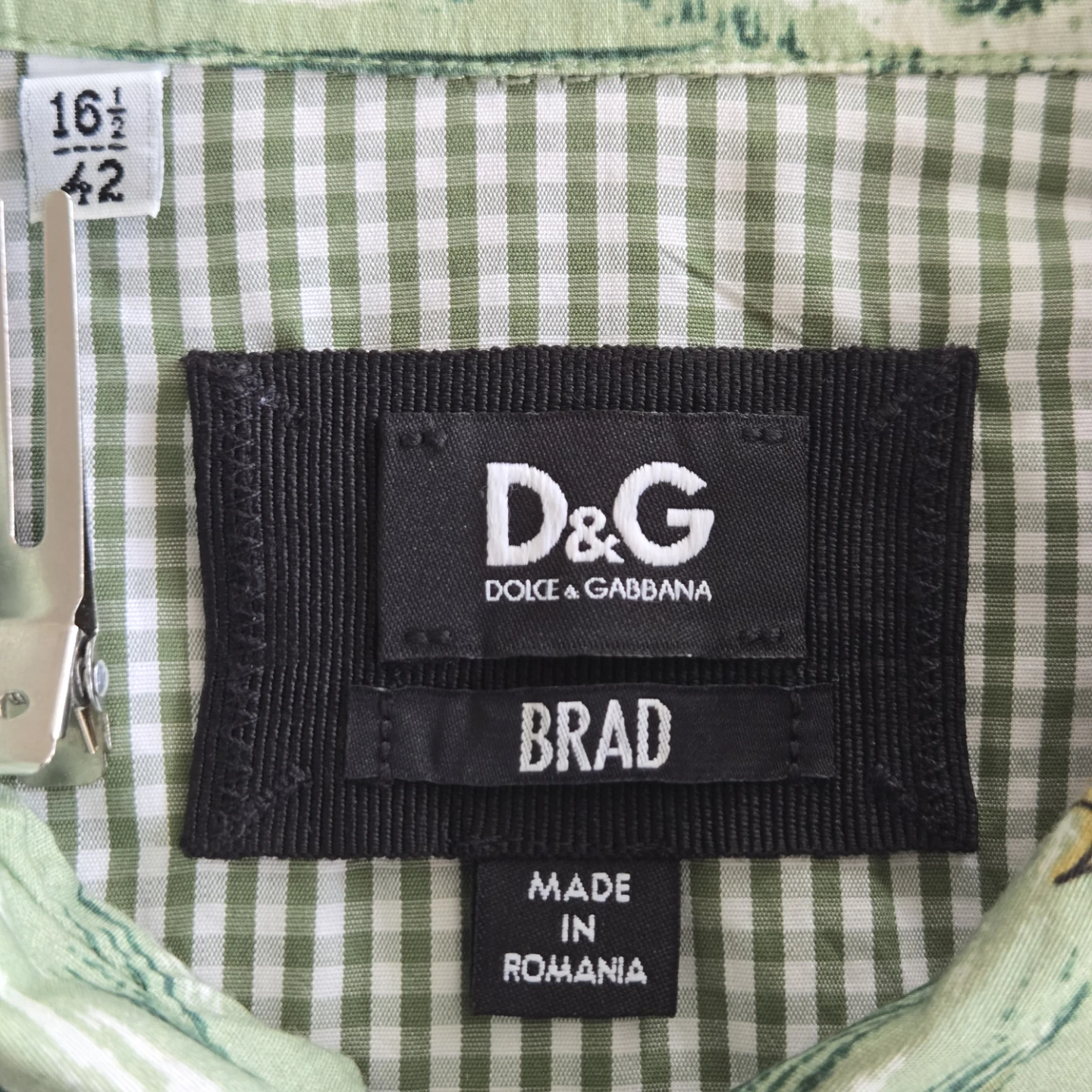 D&G Brad Tropical Palm Print Button-Down Shirt Mens 16.5 Green 🏈 - photo 2