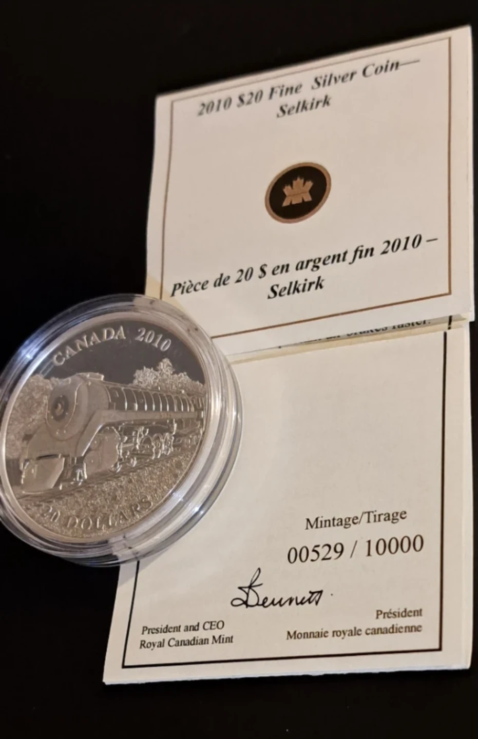 2010 Royal Canadian Mint $20 Selkirk, .9999 Fine Silver Coin - photo 3