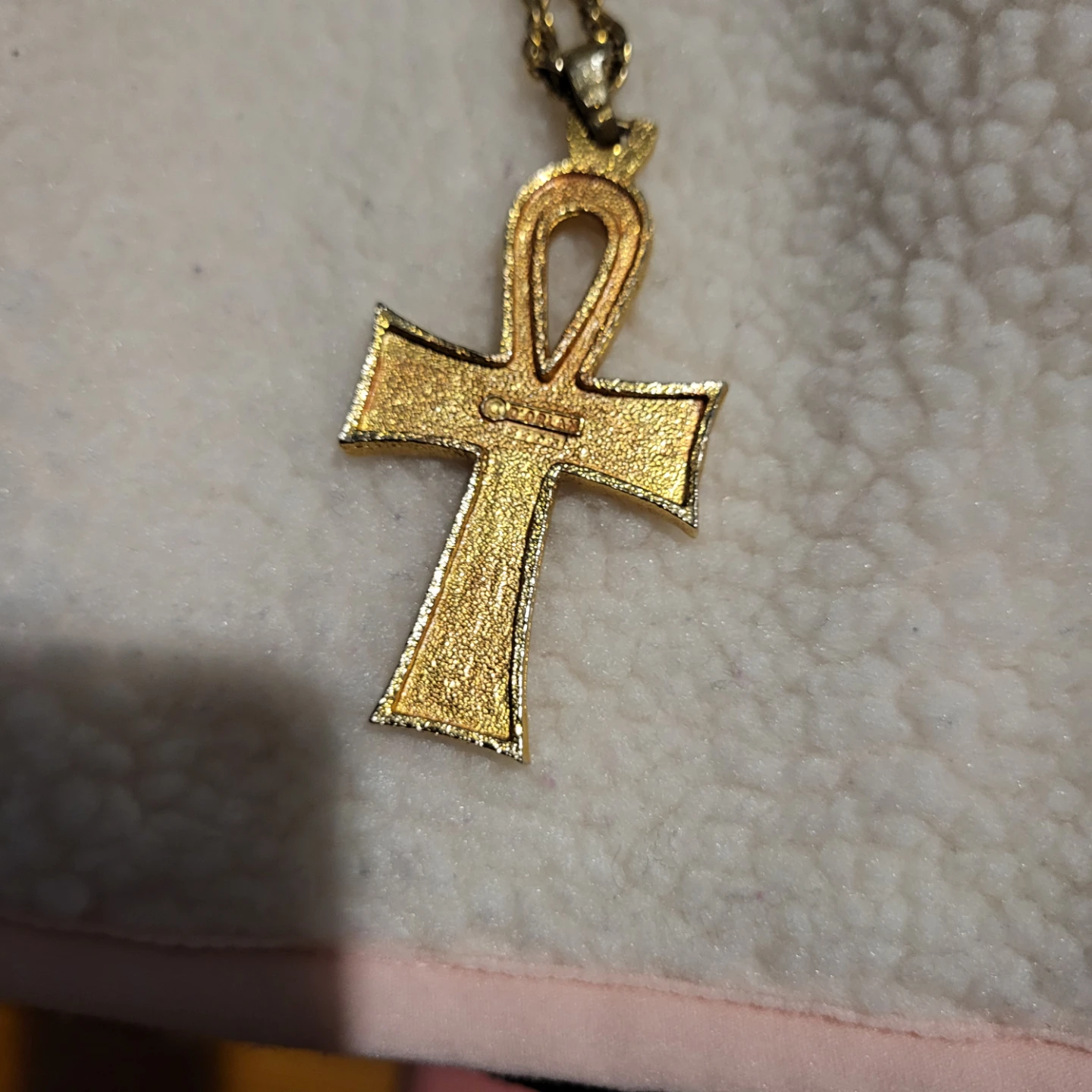 Gold-Tone Ankh Pendant Necklace - photo 2