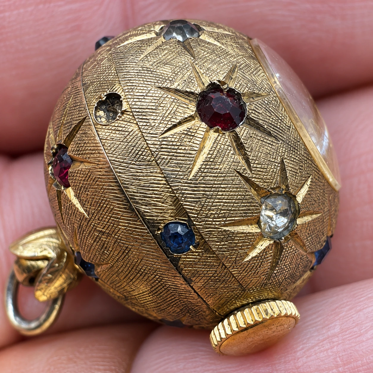 Vintage 1960s HENO Swiss 17J Mechanical Orb Ball Pendant Watch - photo 4