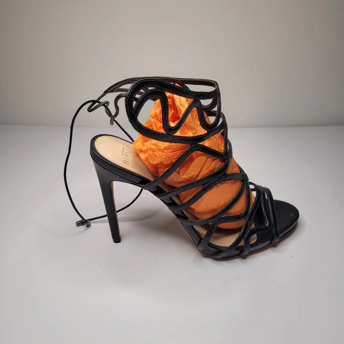 Alexandre Birman Black Lace-Up Heels Size 38 - photo 5