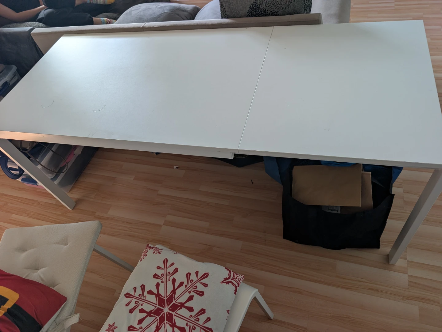 IKEA extendable white dining table - photo 2