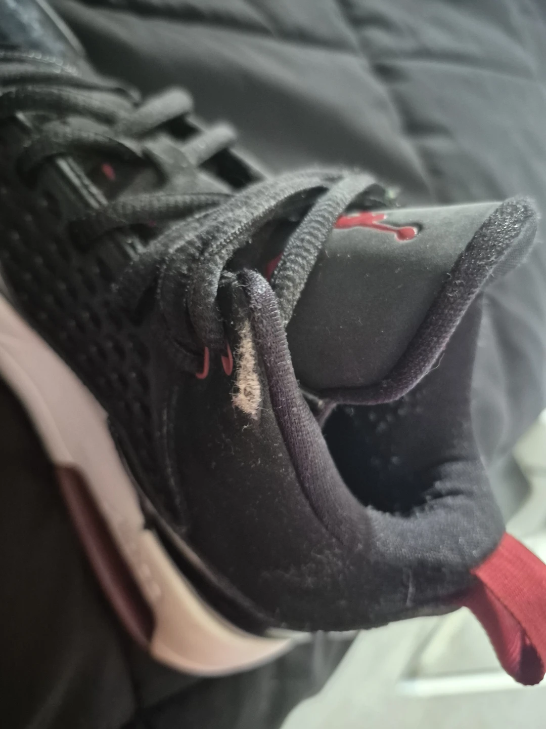Jordan Shoes Black Red Size 6Y