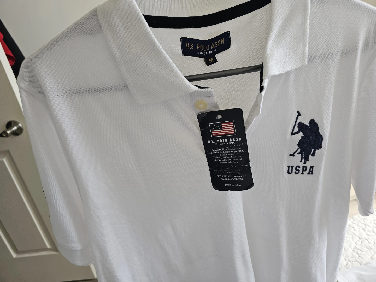 New U.S. Polo Assn. White Polo Shirt - Medium