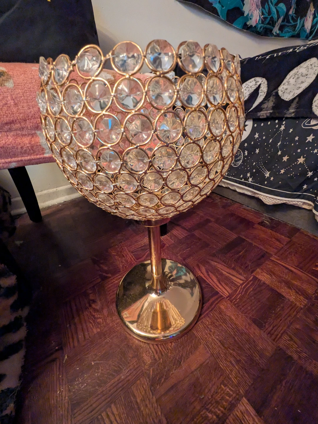 Gold Crystal Decorative Bowl Pedestal