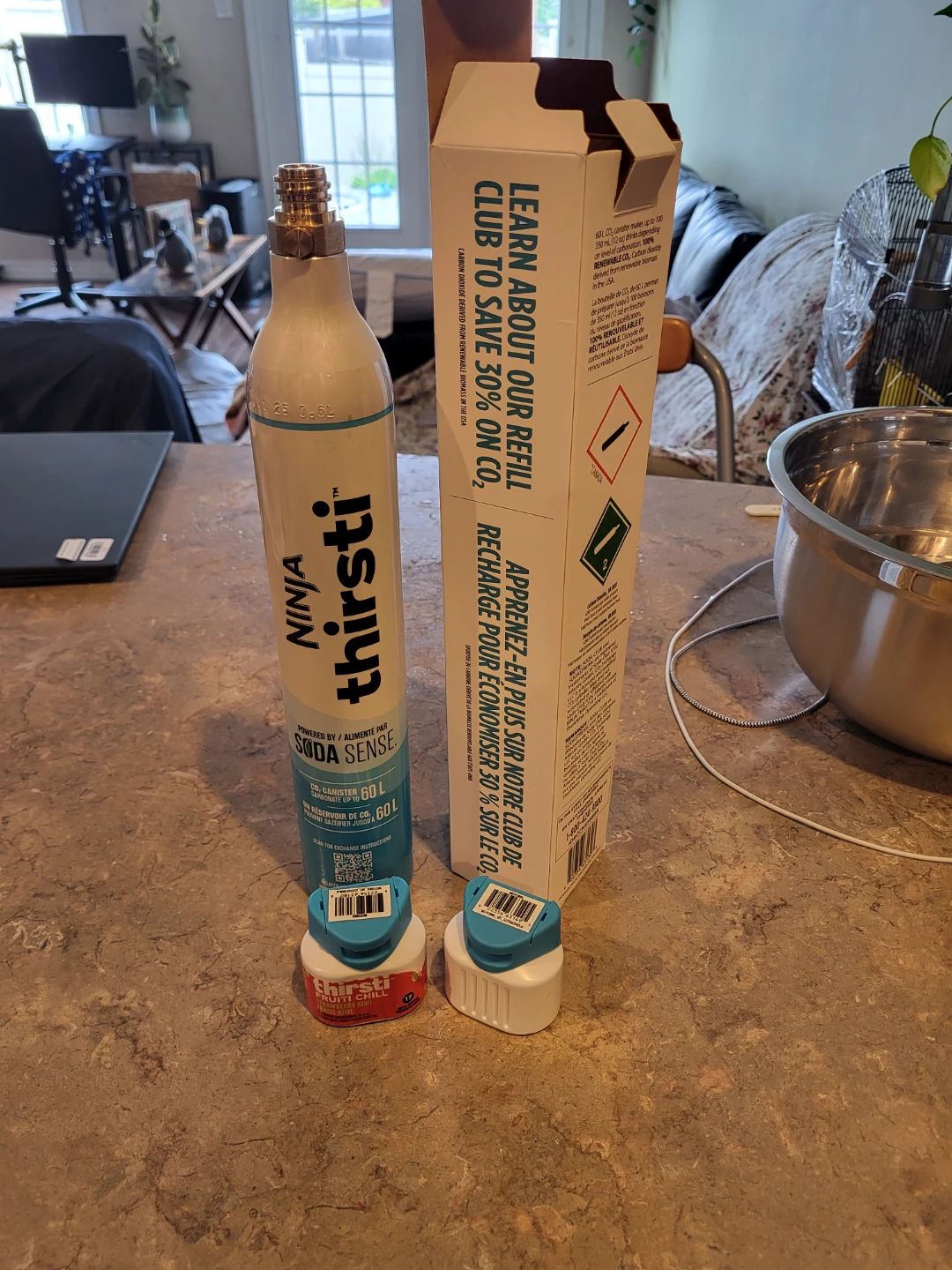 Ninja Thirsti CO2 Canister and Flavor Drops