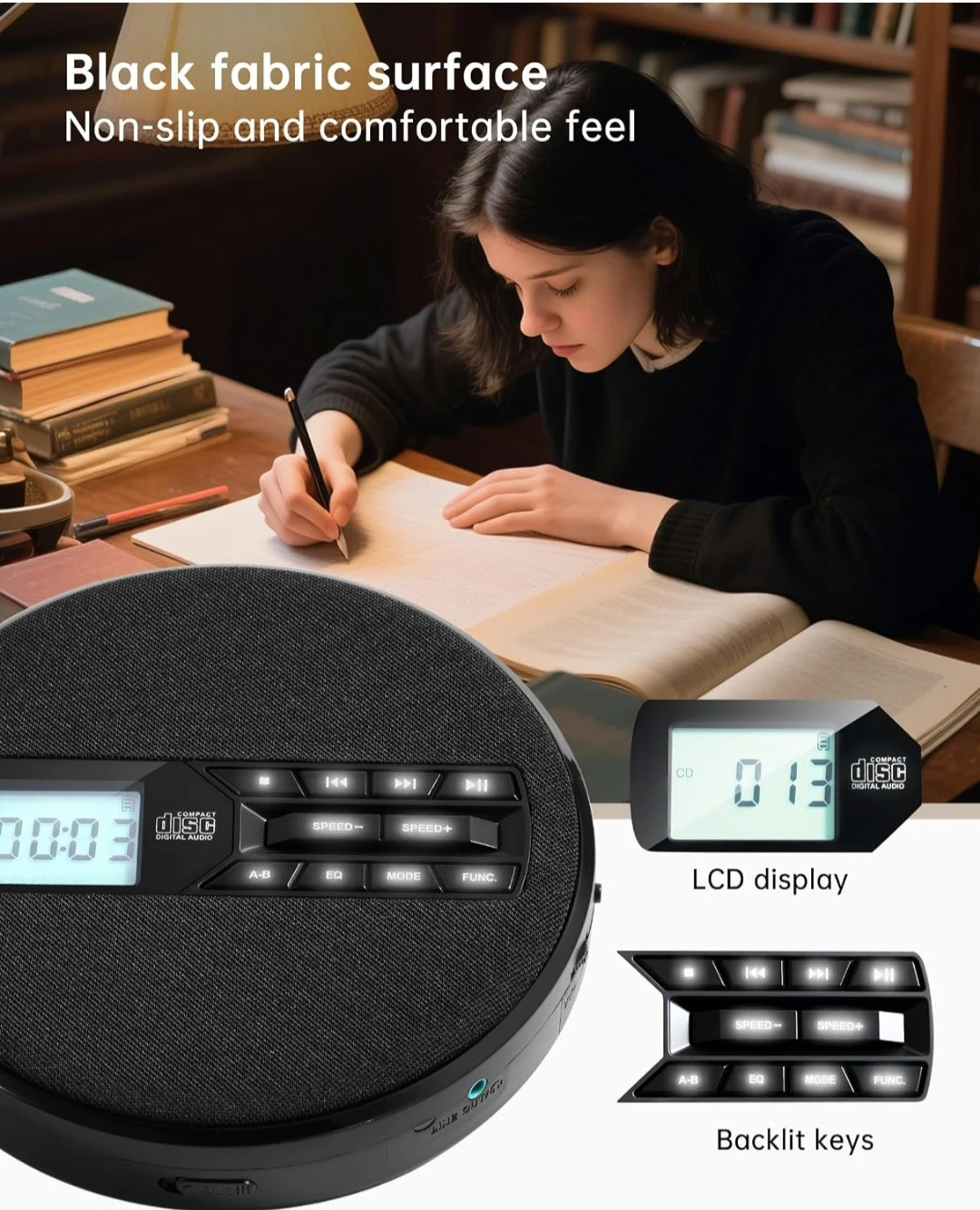 Portable CD Player with Speakers, Rechargeable CD Player for ... - photo 4