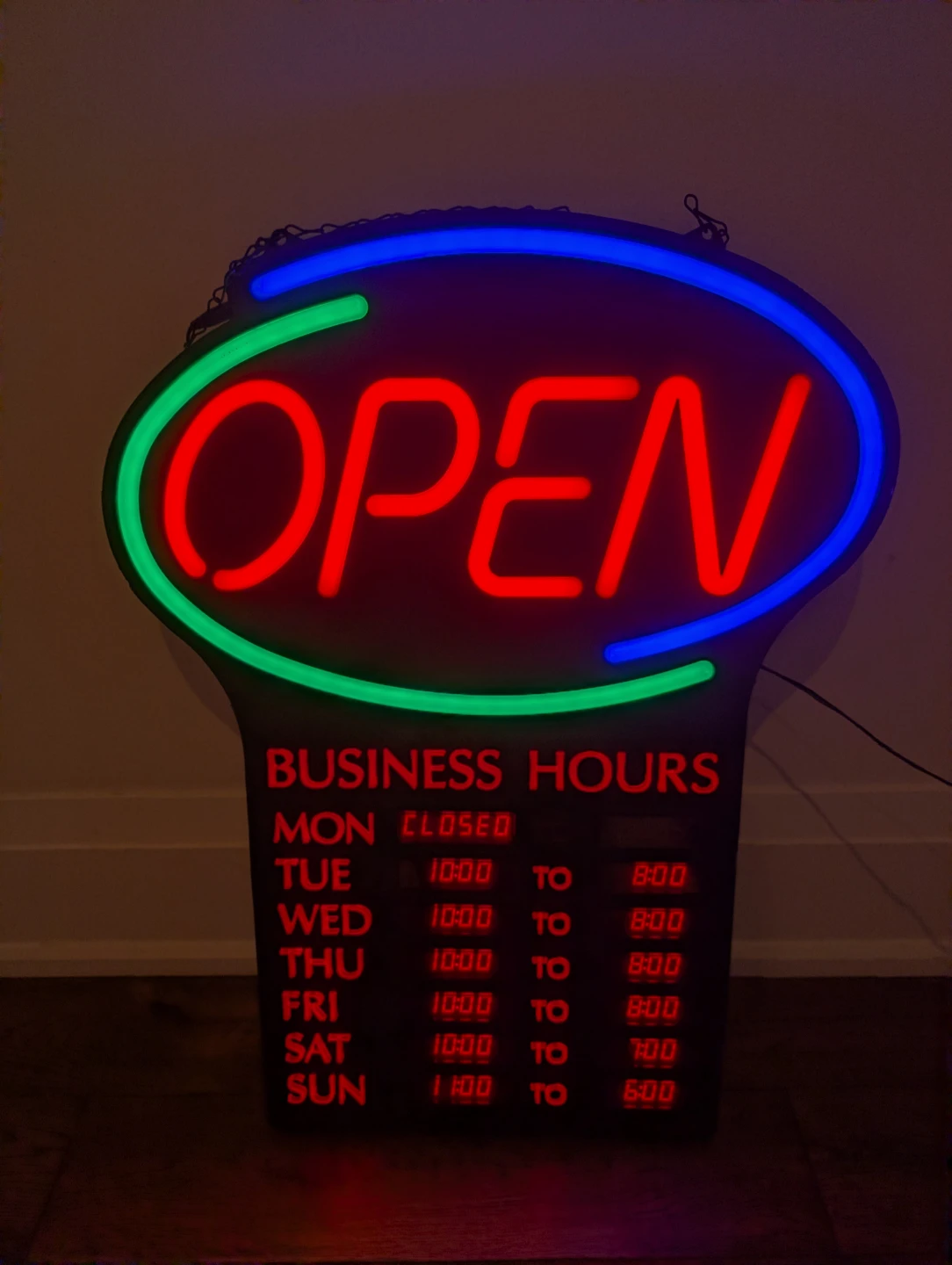 Newon Led Open Sign with Programmable Business Hours - photo 4